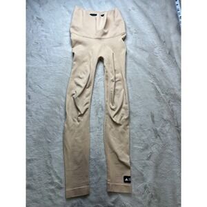 Adidas Formotion Leggings Womens Beige Excellent High Waisted Seamless Ribbed